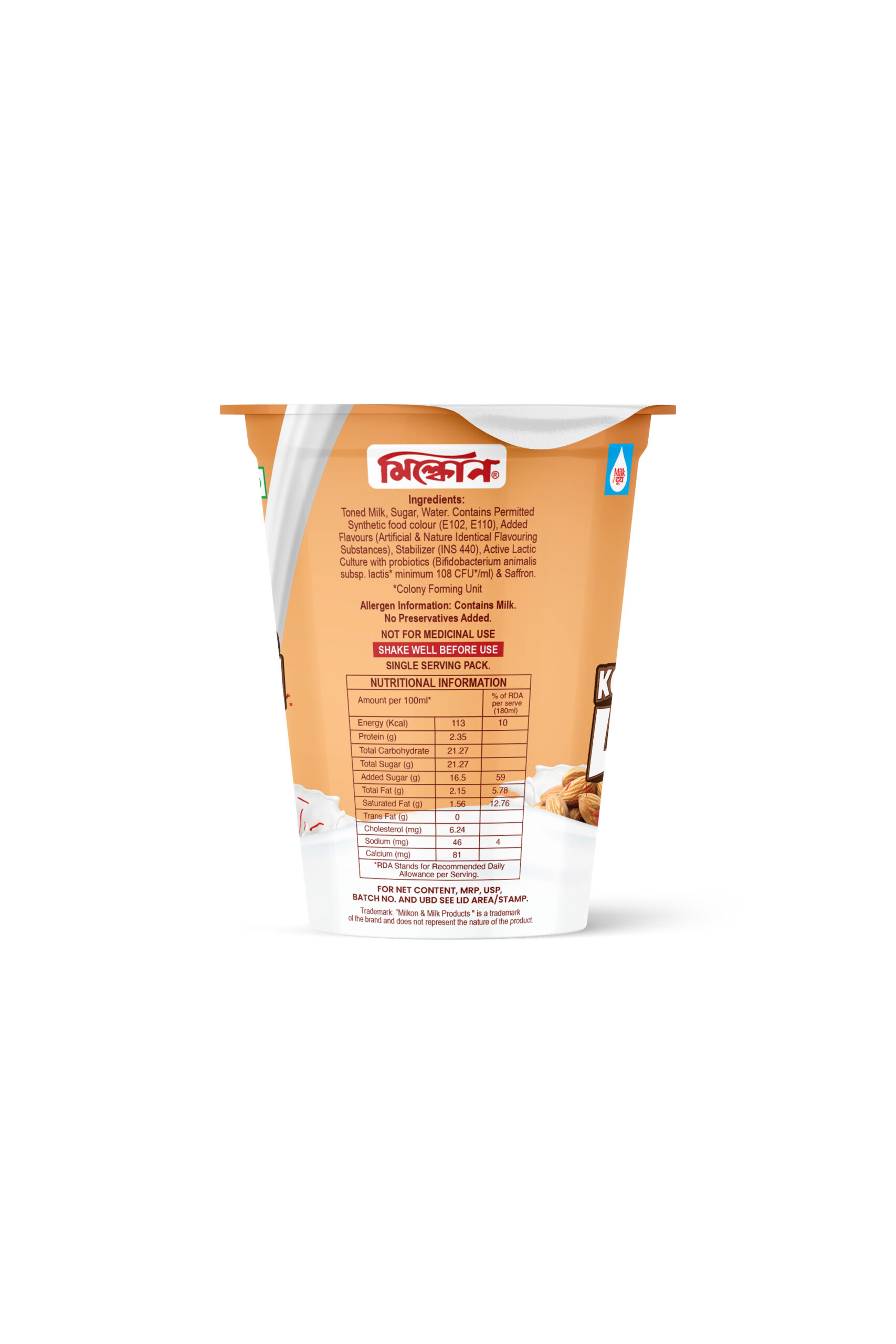 Kesor badam lassi 180ml side1